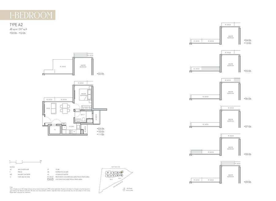Floor plan A2 — 1 Bedroom