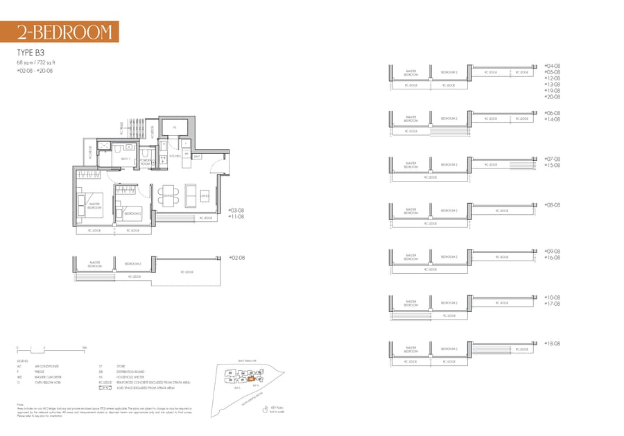 Floor plan B3 — 2 Bedroom