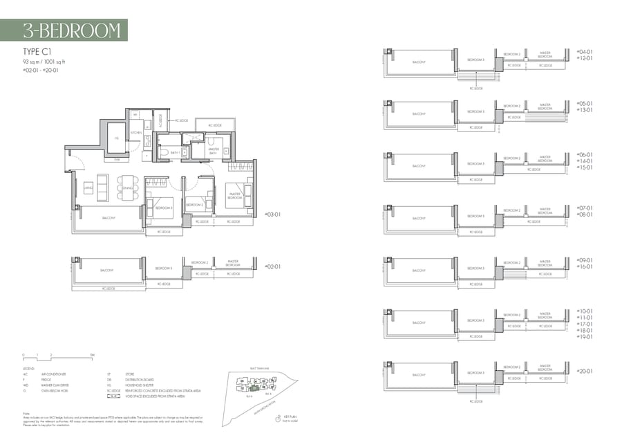 Floor plan C1 — 3 Bedroom
