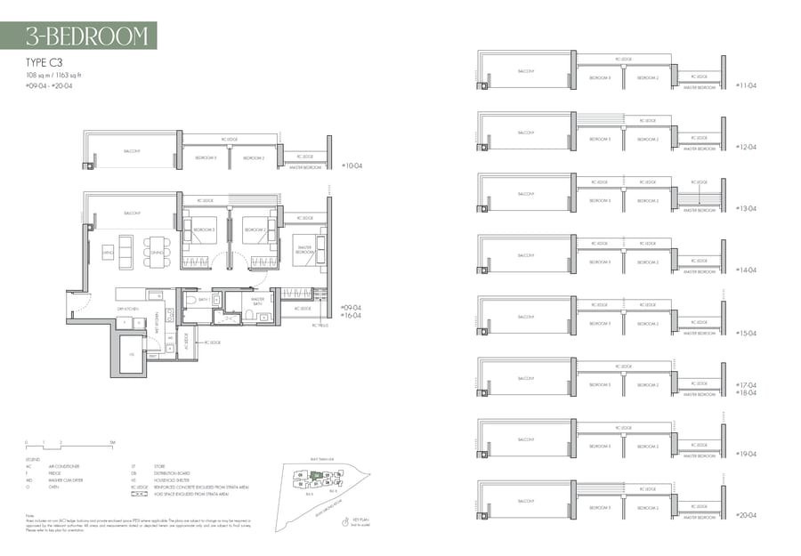 Floor plan C3 — 3 Bedroom