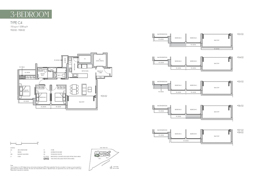 Floor plan C4 — 3 Bedroom
