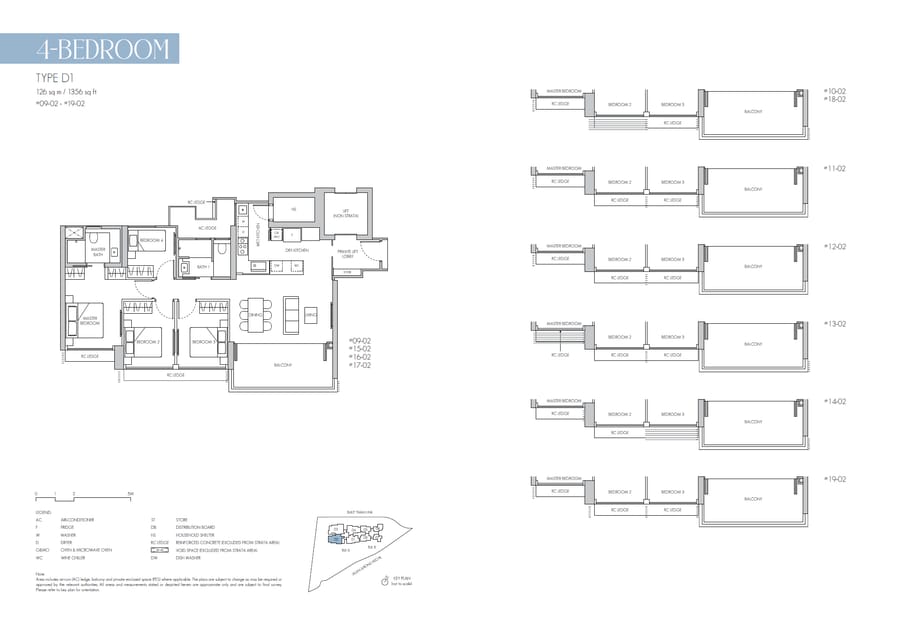 Floor plan D1 — 4 Bedroom