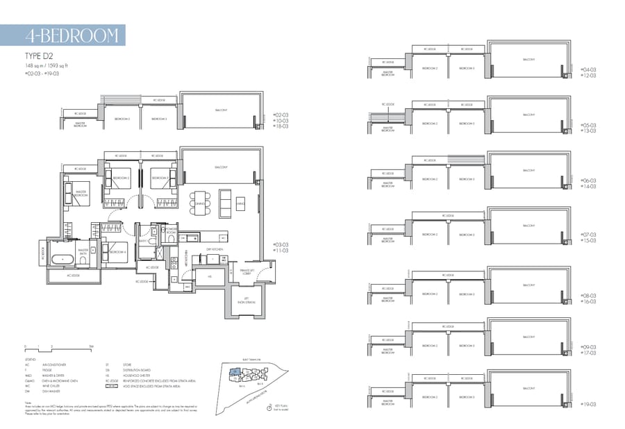 Floor plan D2 — 4 Bedroom