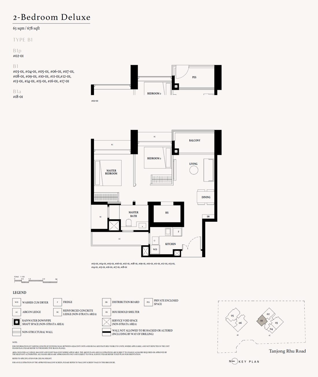 Floor plan B1 — 2 Bedroom Deluxe · Arina East Residences