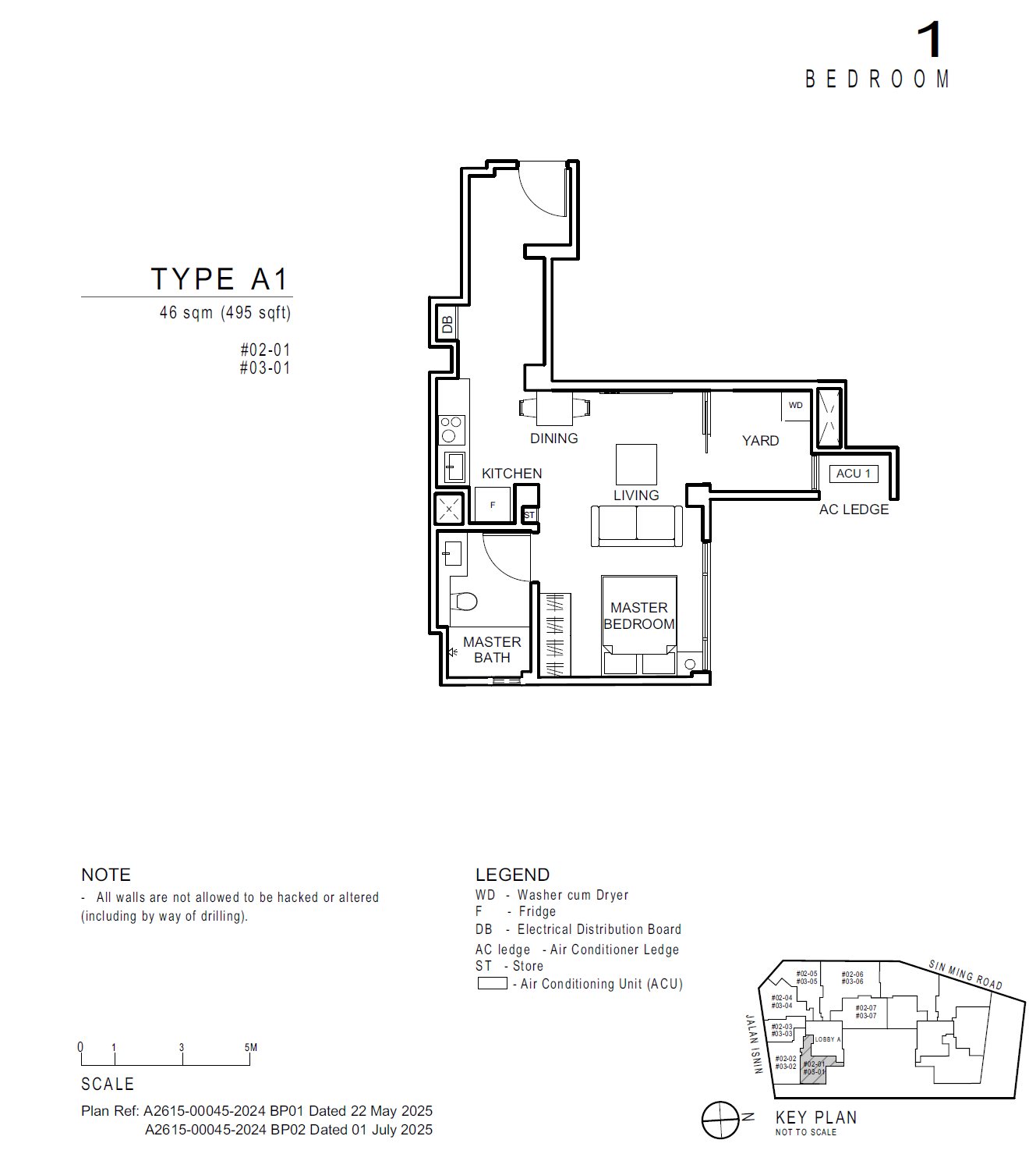 Floor plan A1 — 1 Bedroom