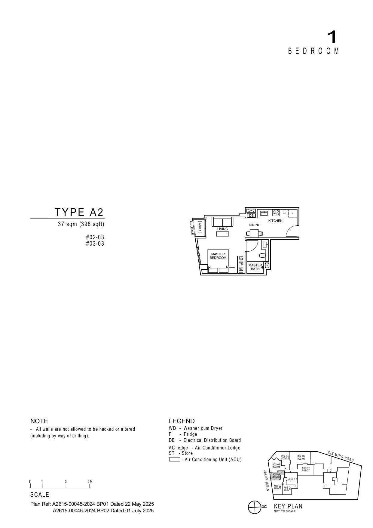 Floor plan A2 — 1 Bedroom