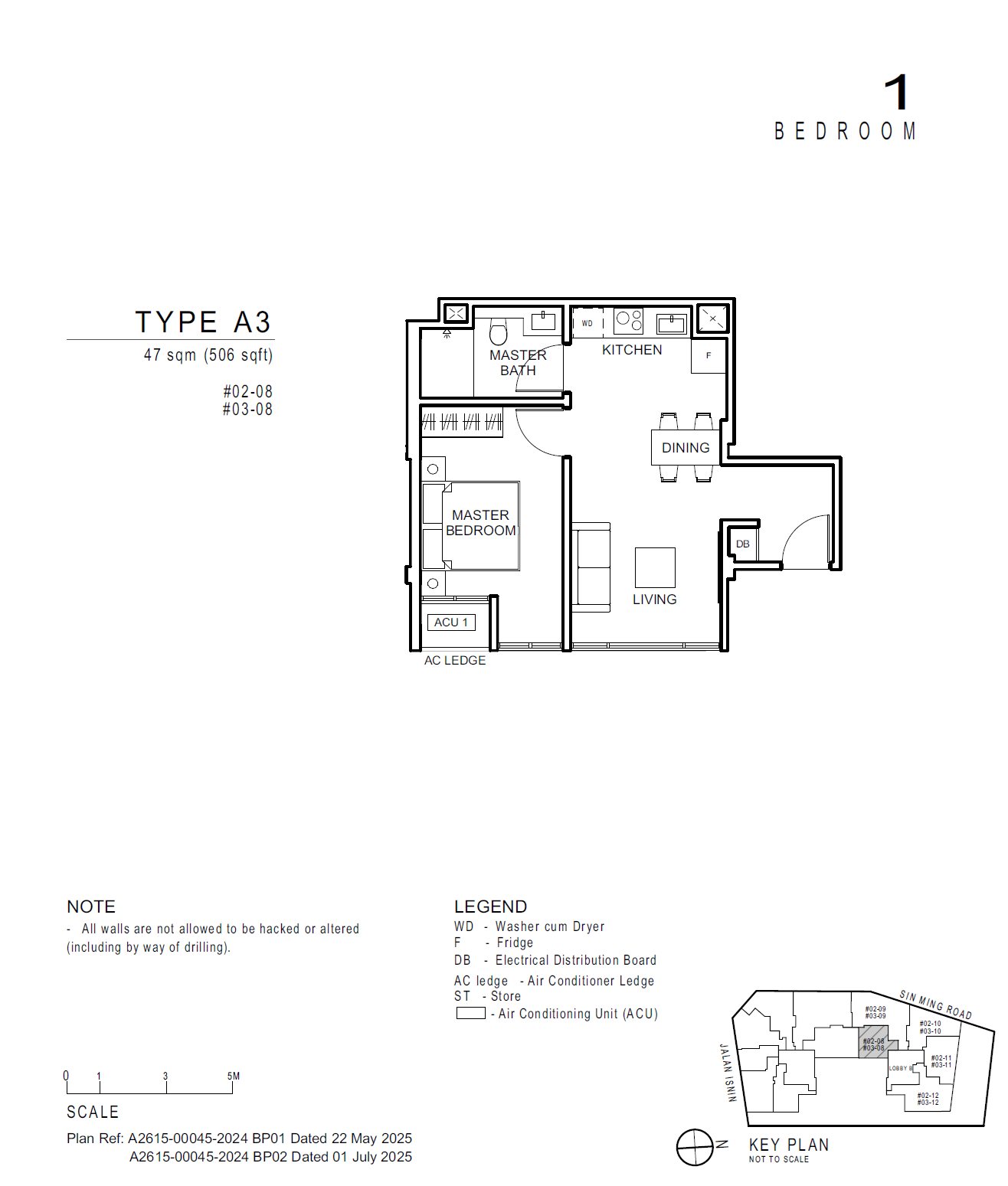 Floor plan A3 — 1 Bedroom