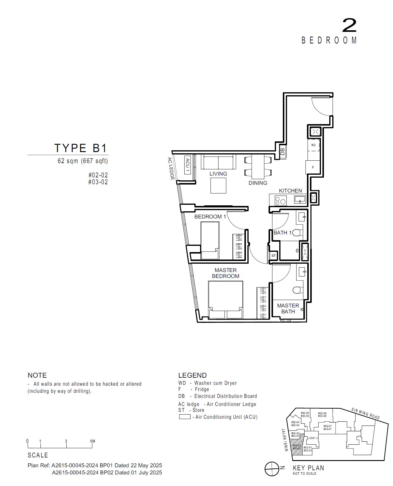 Floor plan B1 — 2 Bedroom