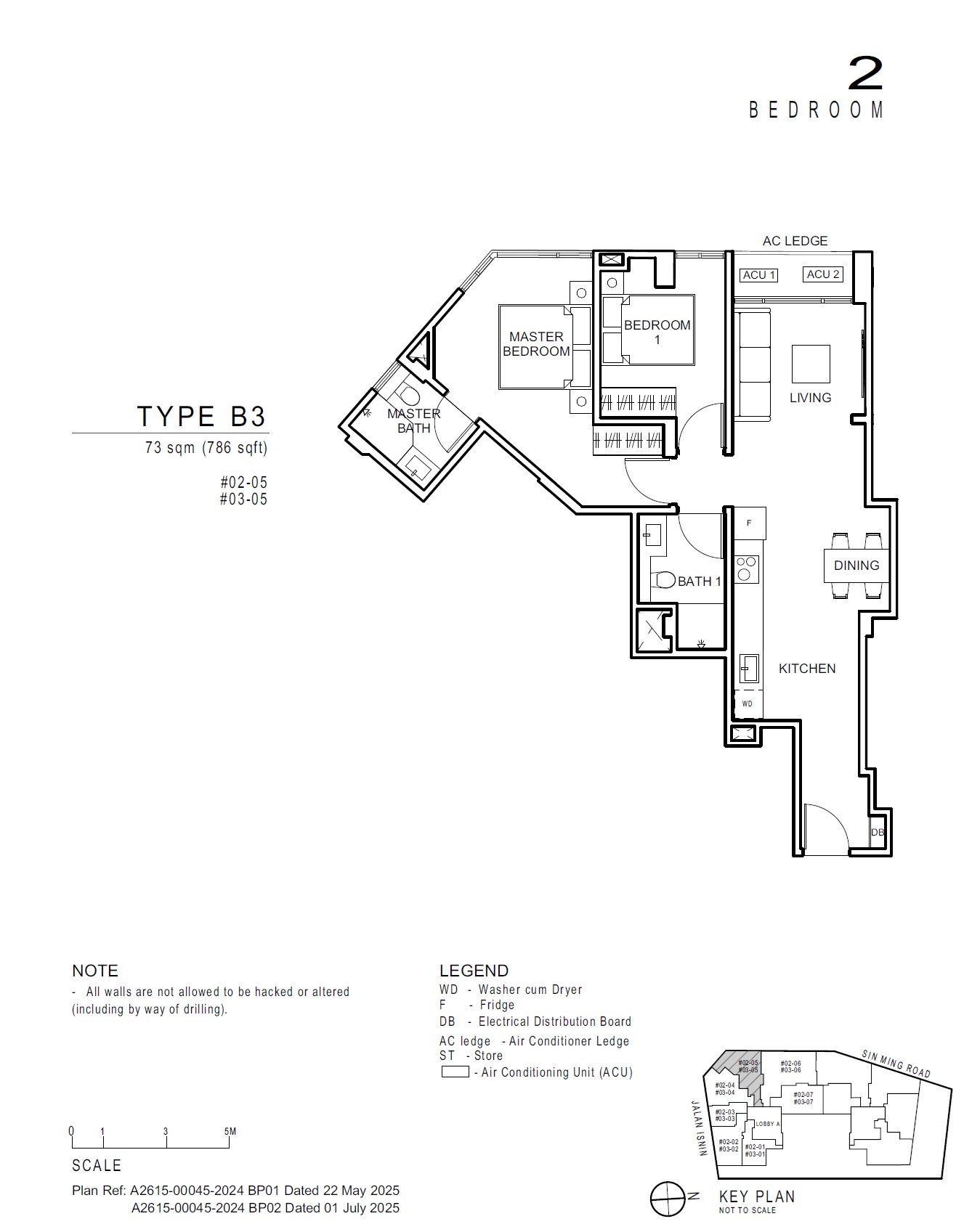 Floor plan B3 — 2 Bedroom
