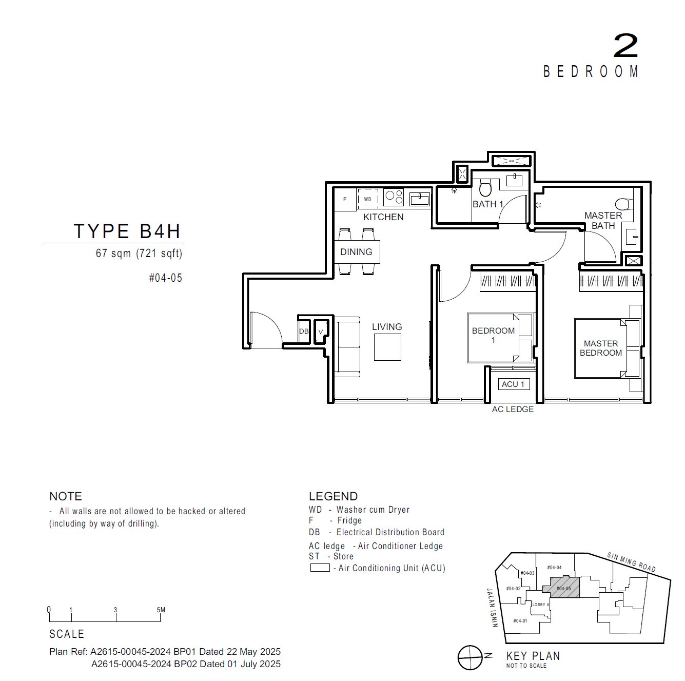 Floor plan B4H — 2 Bedroom