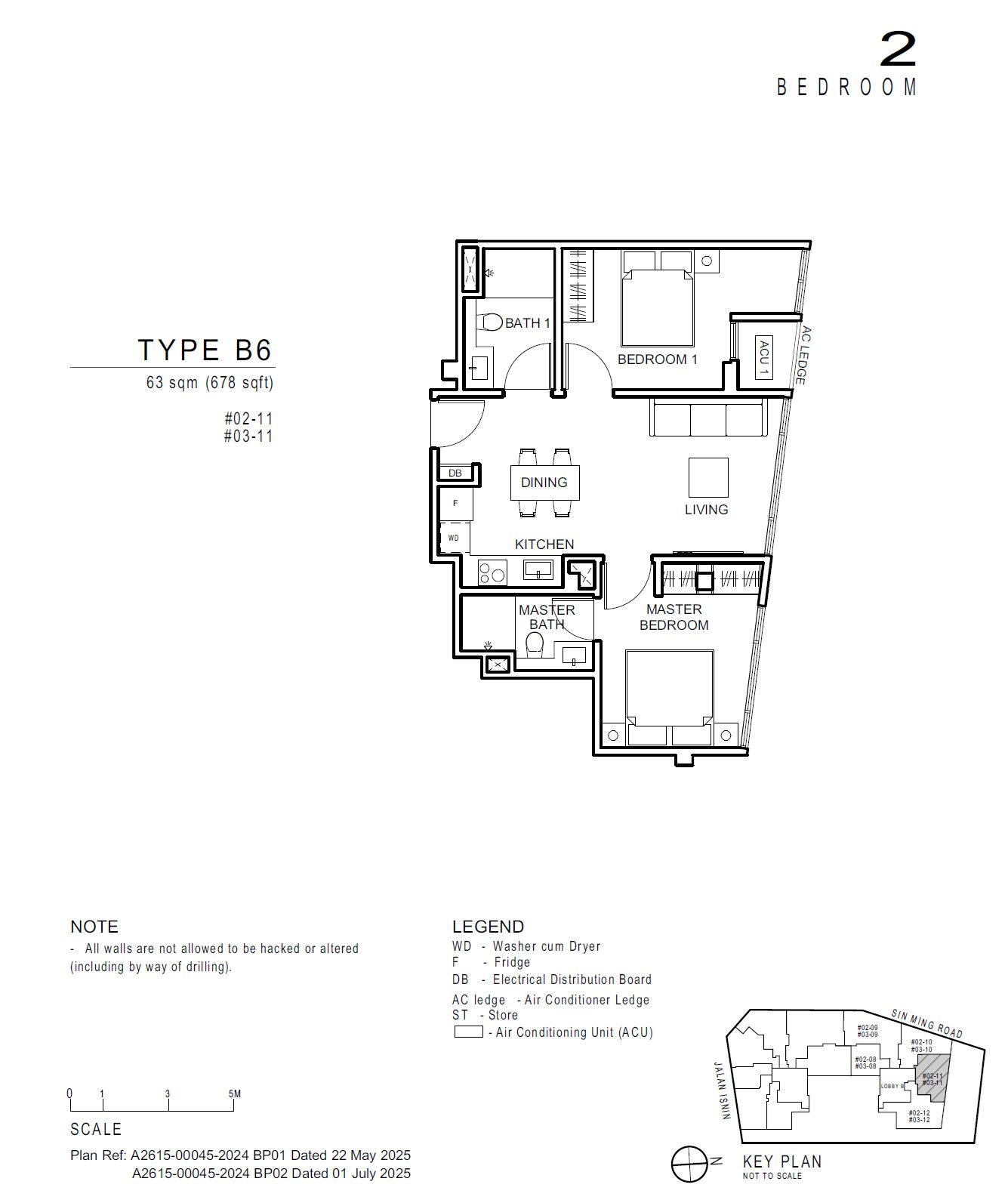 Floor plan B6 — 2 Bedroom