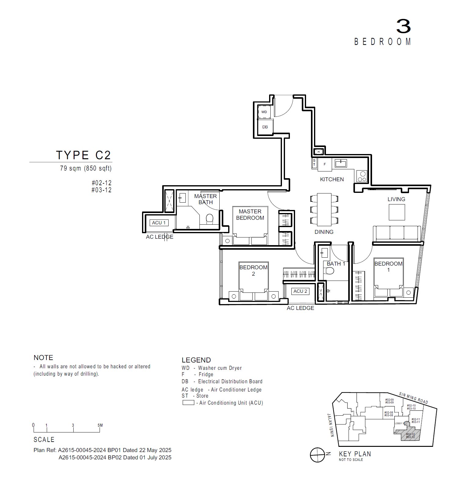 Floor plan C2 — 3 Bedroom