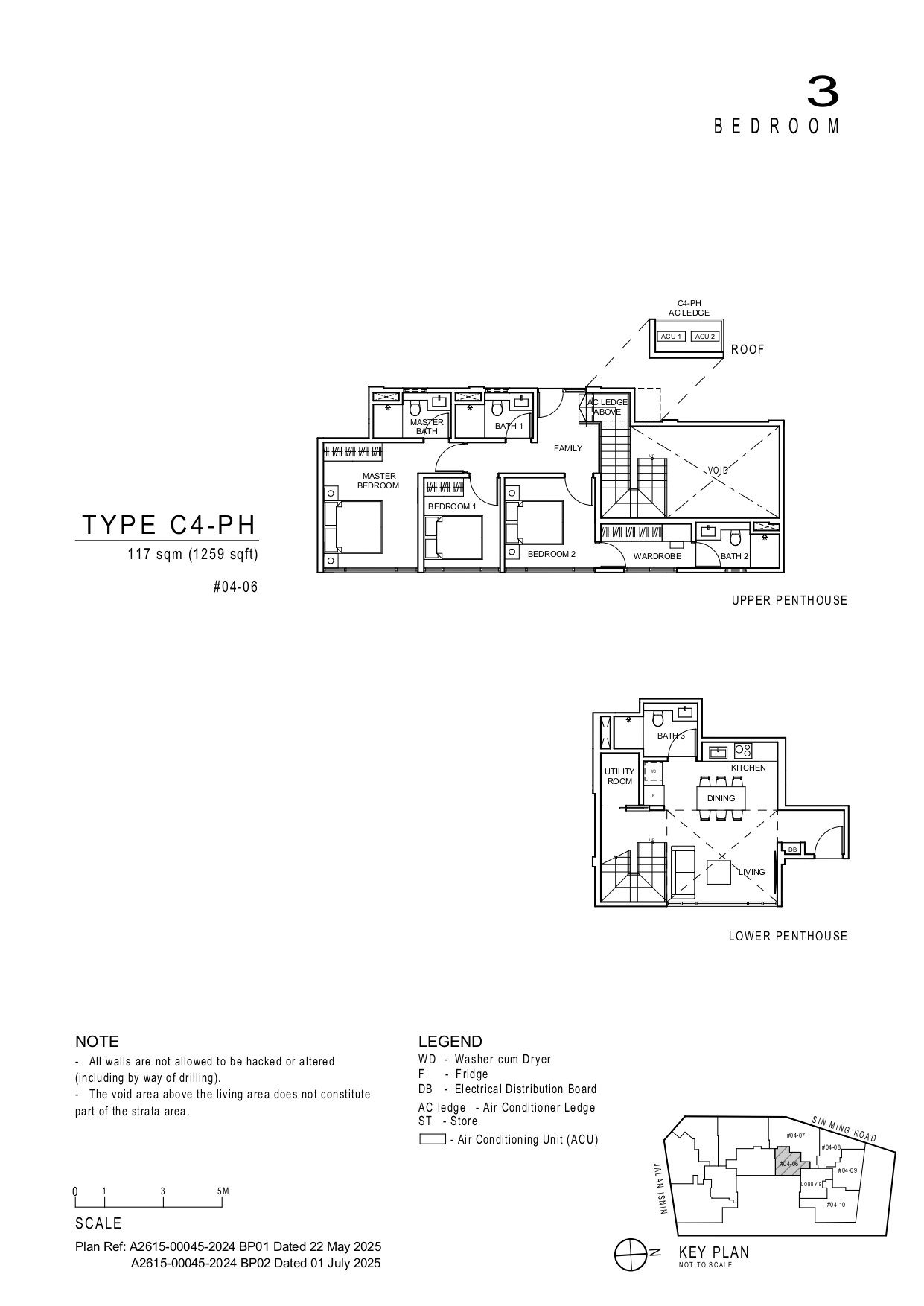 Floor plan C4-PH — 3 Bedroom