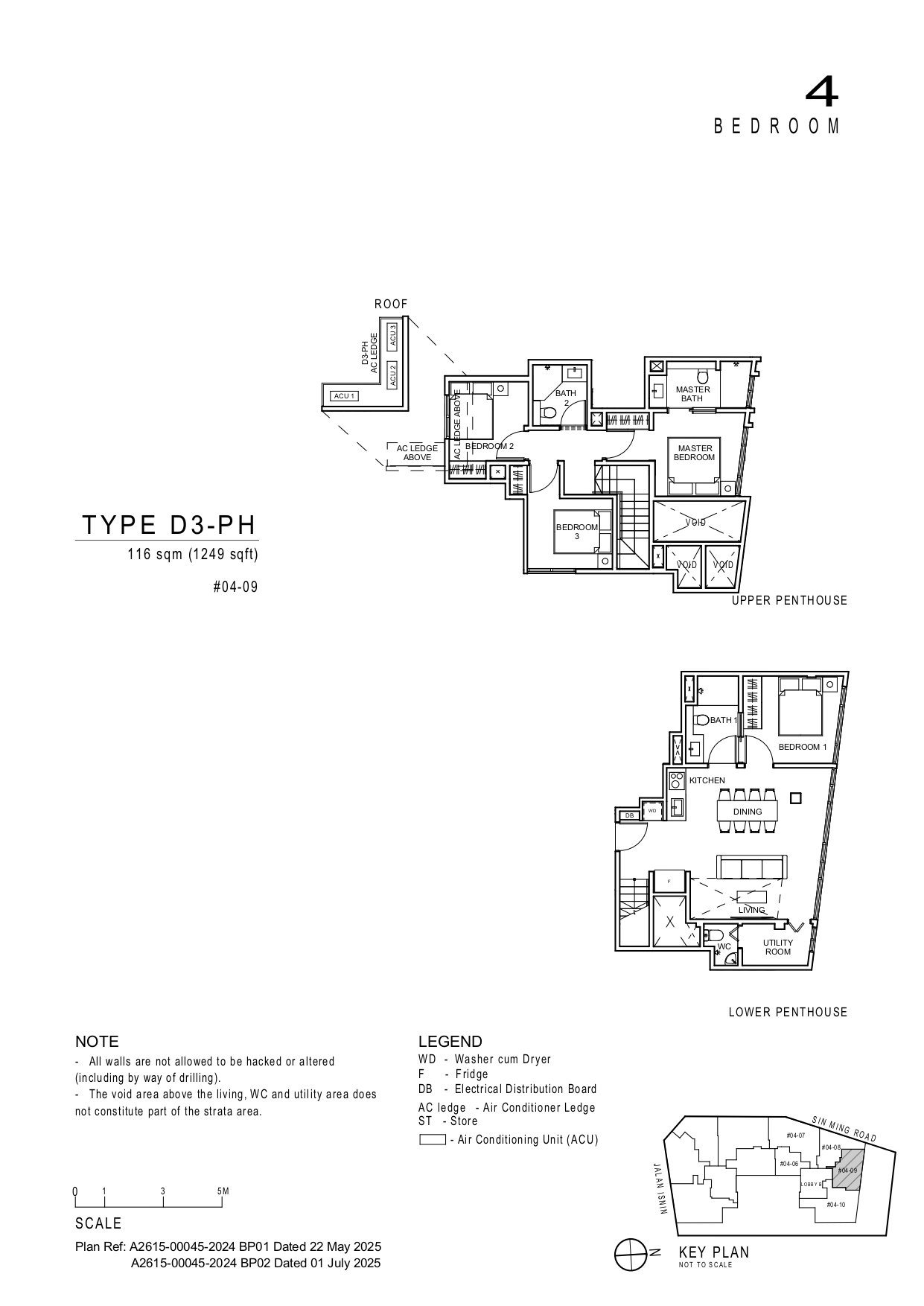 Floor plan D3-PH — 4 Bedroom