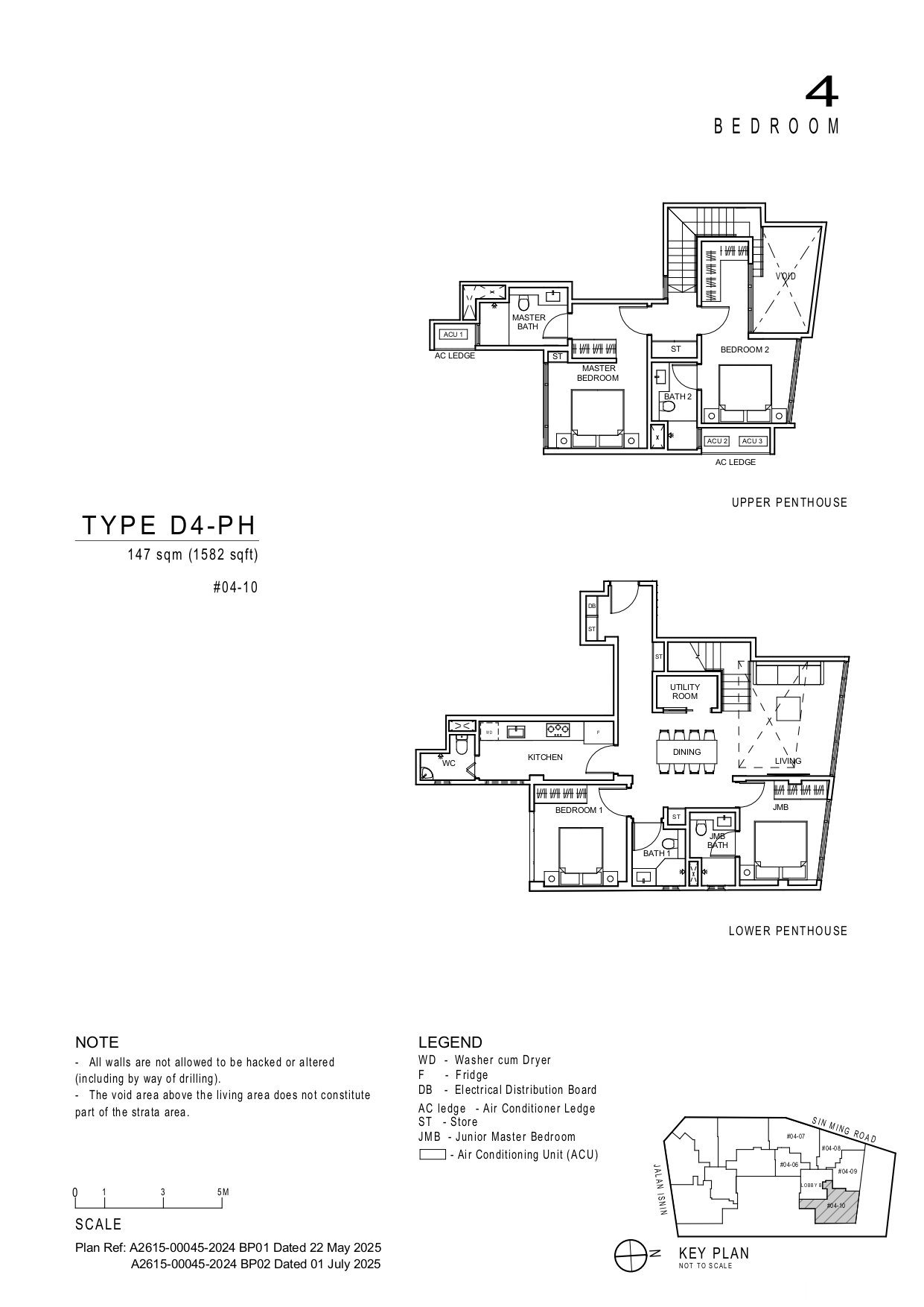 Floor plan D4-PH — 4 Bedroom