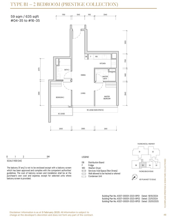 Floor plan B1 — 2 Bedroom