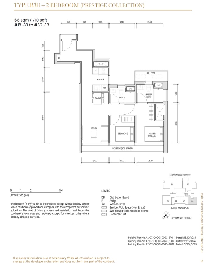 Floor plan B3H — 2 Bedroom