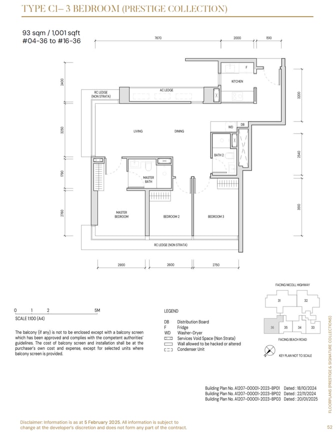 Floor plan C1 — 3 Bedroom