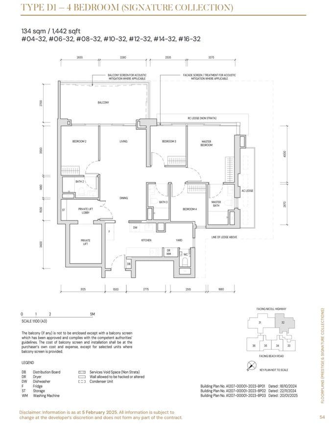 Floor plan D1 — 4 Bedroom