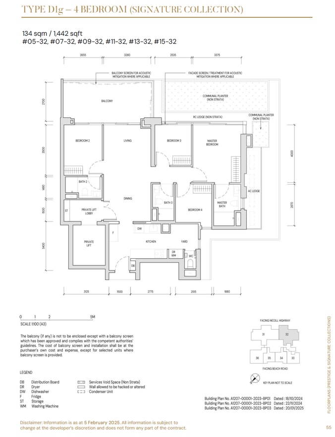 Floor plan D1g — 4 Bedroom