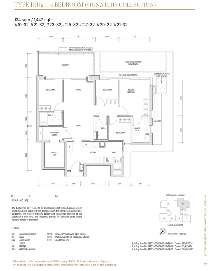 Floor plan D1Hg — 4 Bedroom