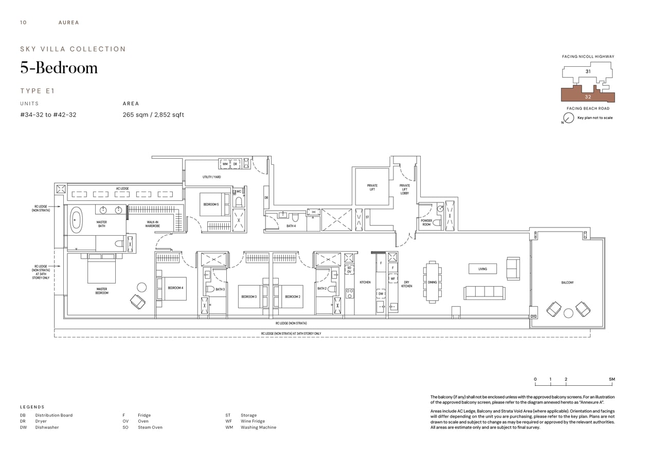 Floor plan E1 — 5 Bedroom