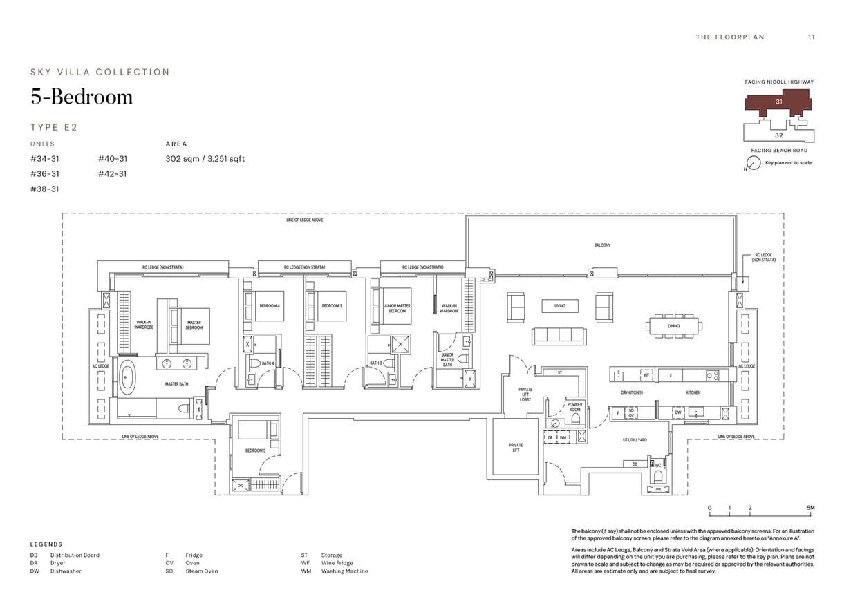 Floor plan E2 — 5 Bedroom