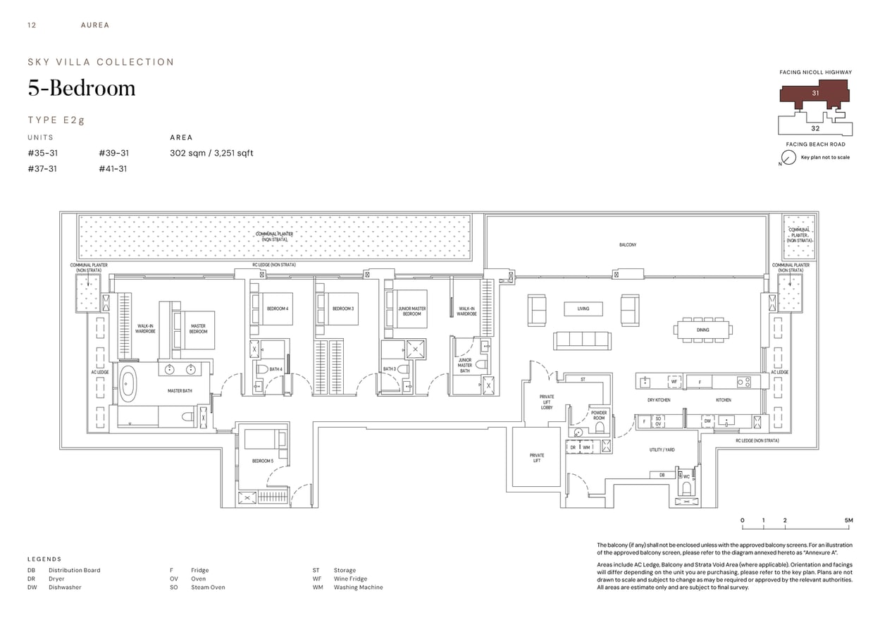 Floor plan E2g — 5 Bedroom