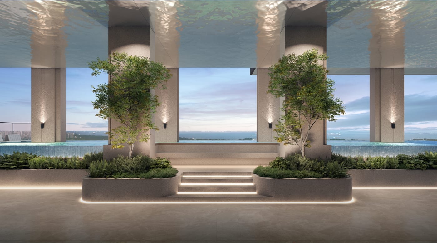 Aurea — artist&rsquo;s impression of the Level 33 sky pool