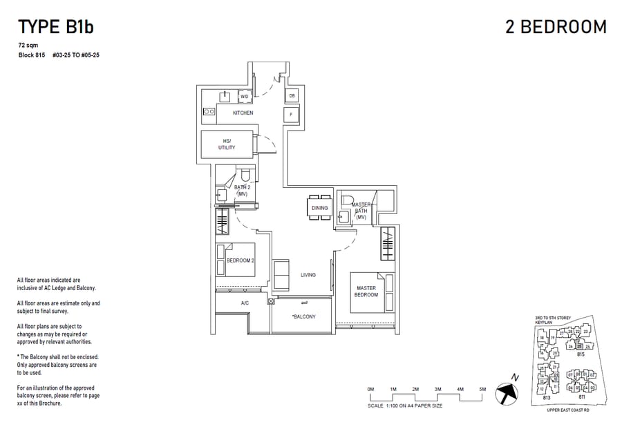 Floor plan B1b — 2BR