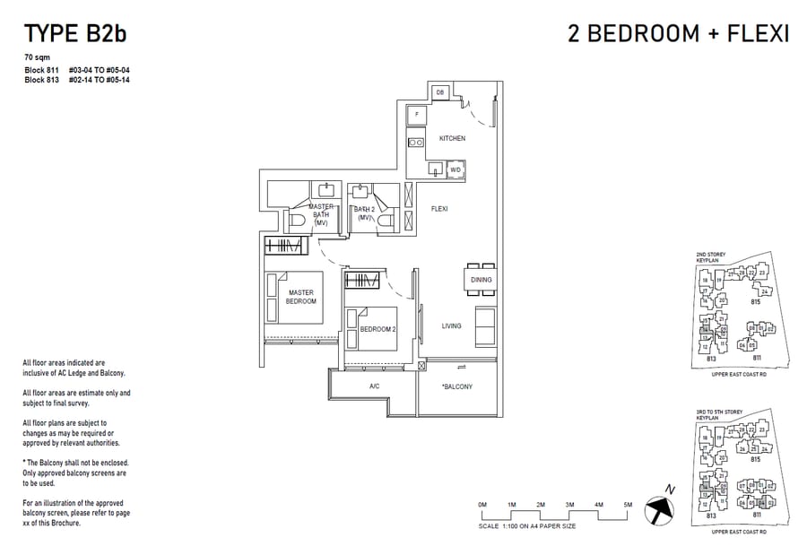 Floor plan B2b — 2BR + Flexi