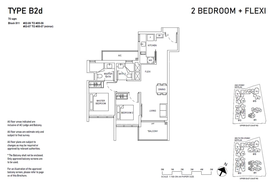Floor plan B2d — 2BR + Flexi