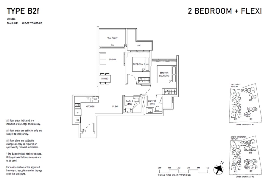 Floor plan B2f — 2BR + Flexi