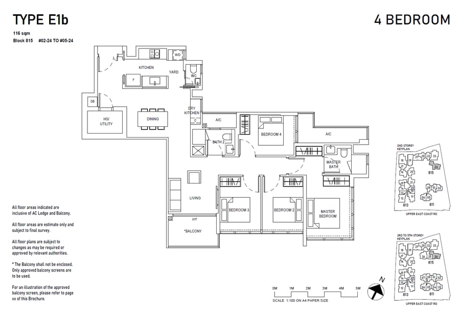 Floor plan E1b — 4BR