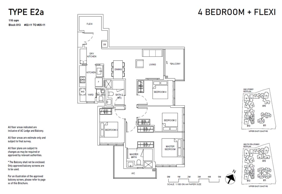 Floor plan E2a — 4BR + Flexi