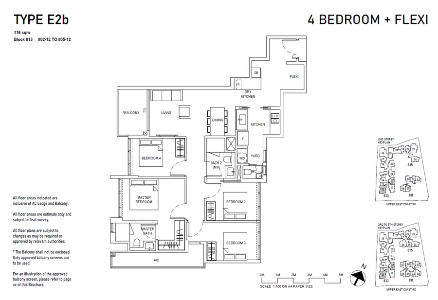 Floor plan E2b — 4BR + Flexi