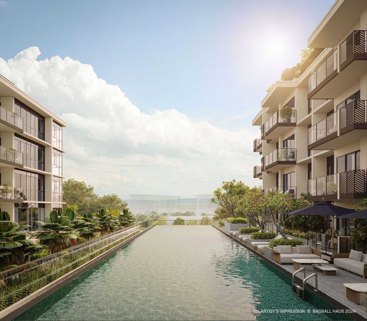 Bagnall Haus — 25m lap pool on the Haus Courtyard deck, artist's impression