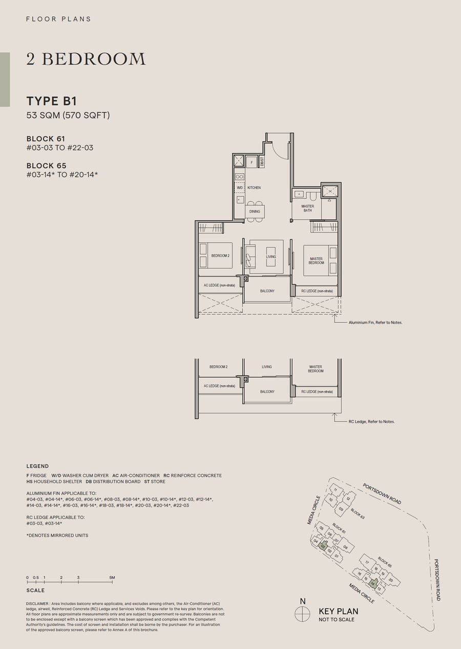 Floor plan B1 — 2 Bedroom