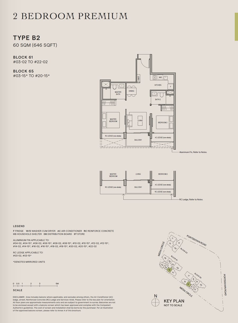 Floor plan B2 — 2 Bedroom Premium