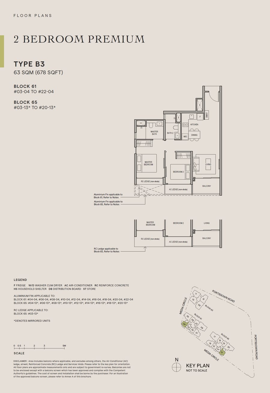 Floor plan B3 — 2 Bedroom Premium