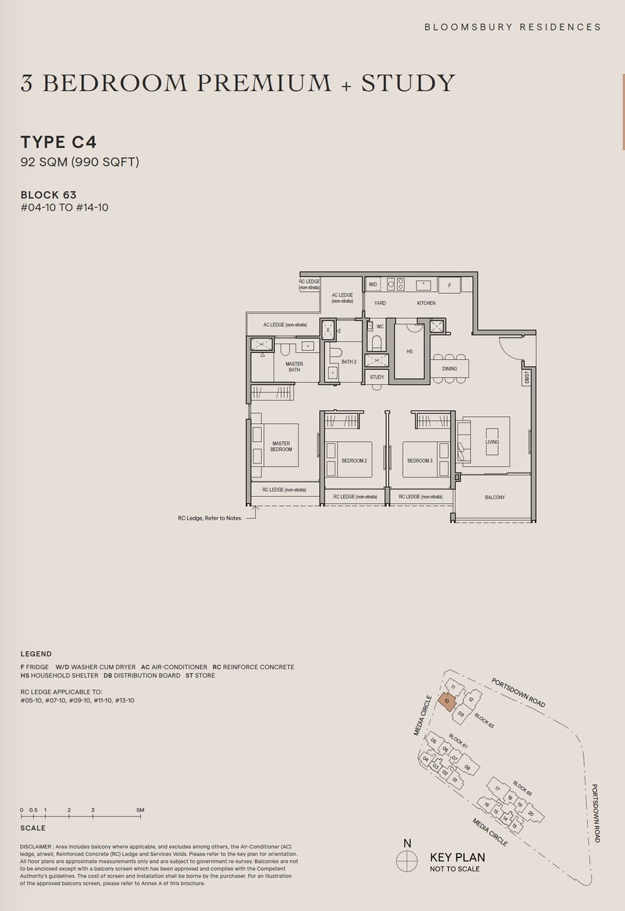 Floor plan C4 — 3 Bedroom Premium + Study