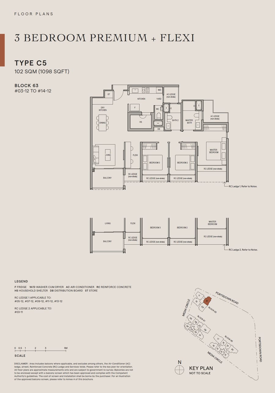 Floor plan C5 — 3 Bedroom Premium + Flexi