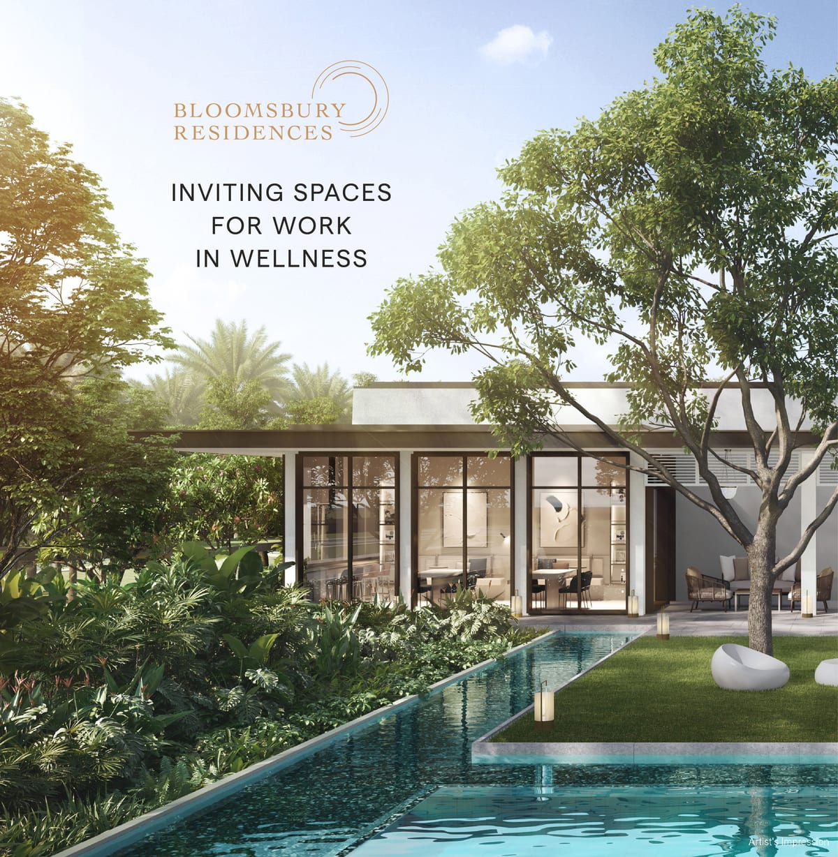 Bloomsbury Residences — reading room artist's impression