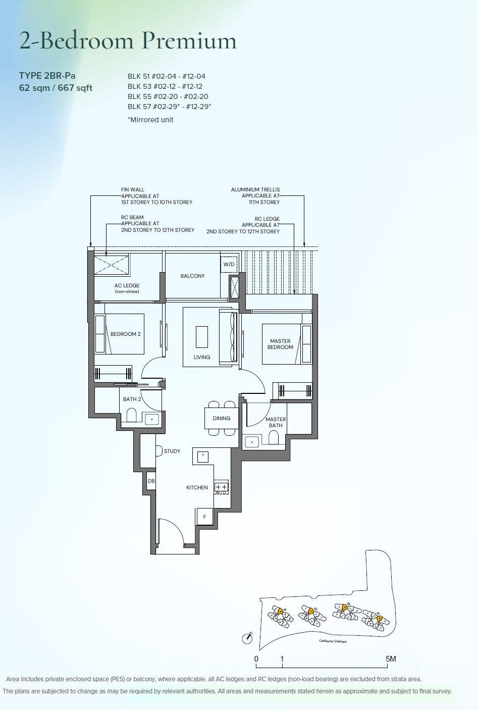 Floor plan 2BR-Pa — 2 Bedroom Premium