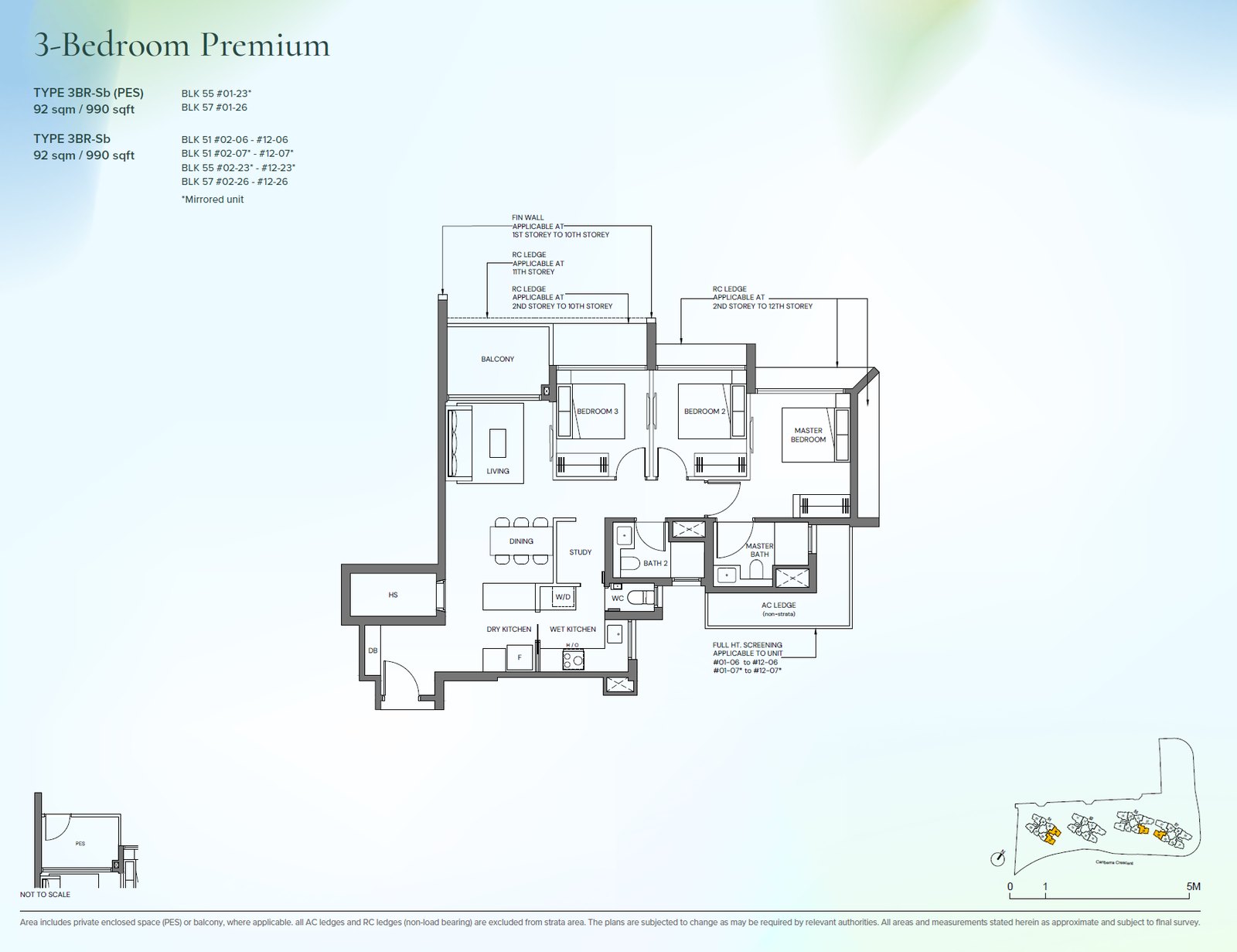 Floor plan 3BR-Sb — 3 Bedroom Premium