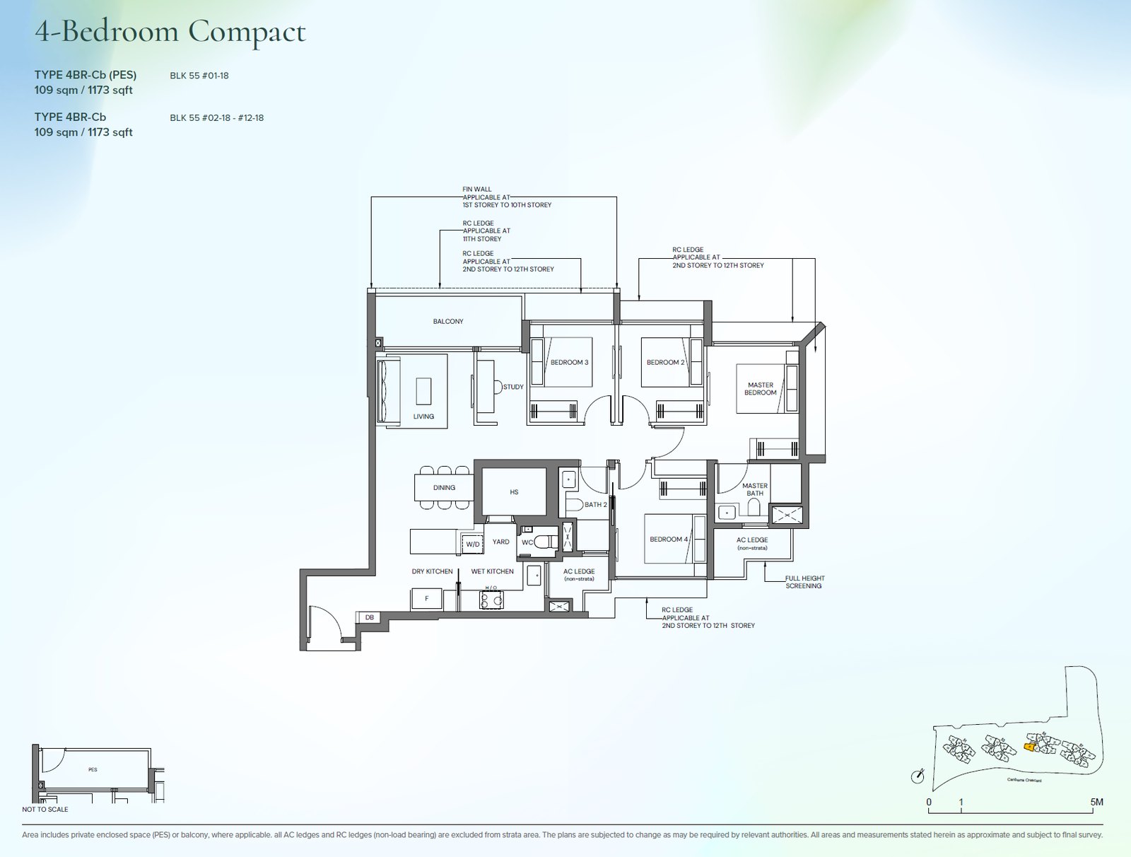 Floor plan 4BR-Cb — 4 Bedroom Compact