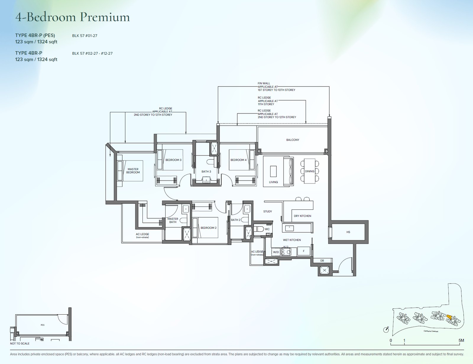 Floor plan 4BR-P — 4 Bedroom Premium