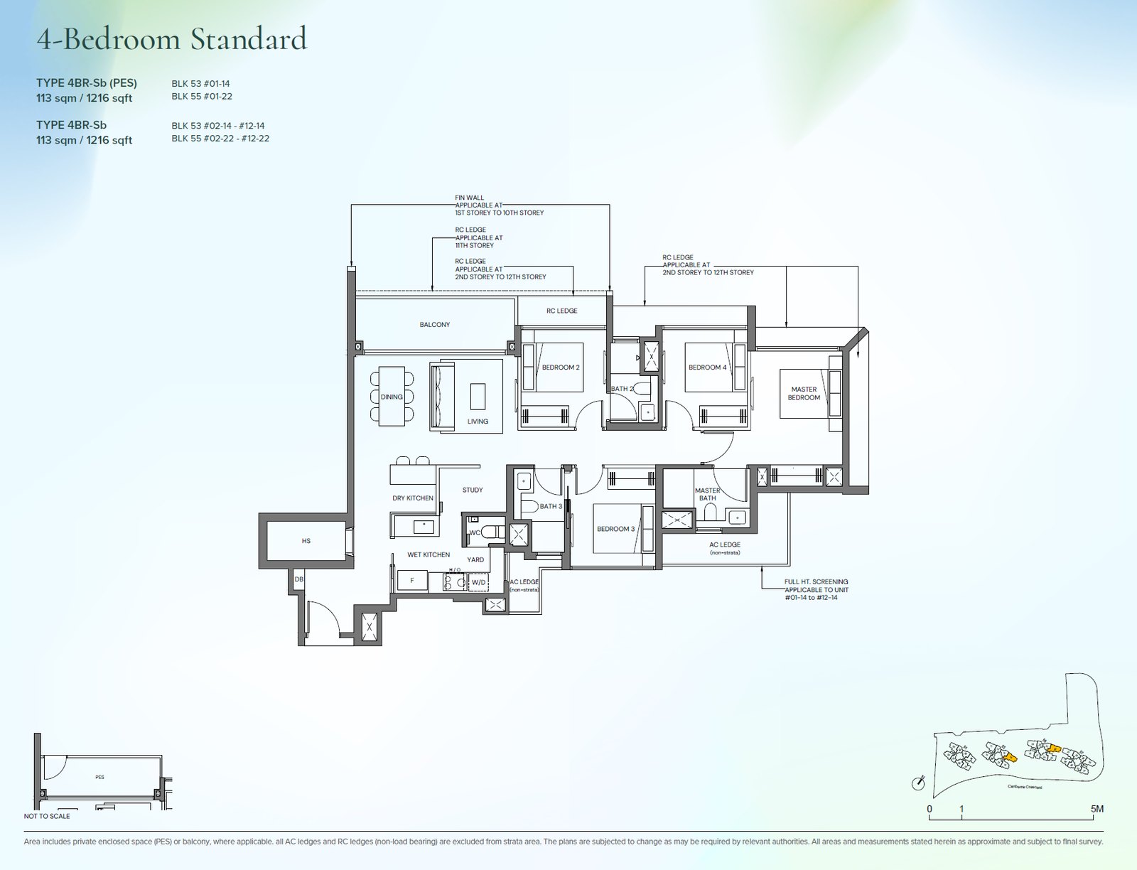Floor plan 4BR-Sb — 4 Bedroom Standard