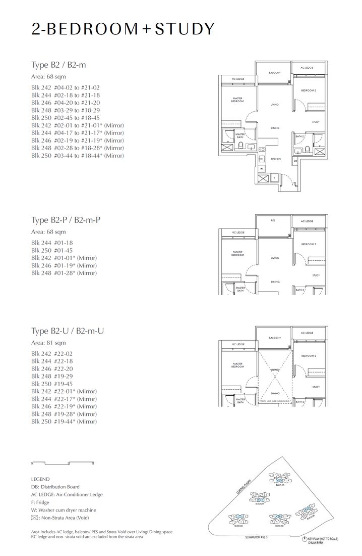 Floor plan B2 — 2 Bedroom +Study