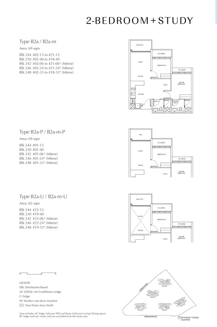 Floor plan B2a — 2 Bedroom +Study
